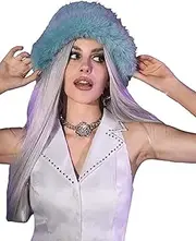 [Generic] Women's Fluffy Bucket Hat Fuzzy Warm Hat Fishing Cap Winter Hat