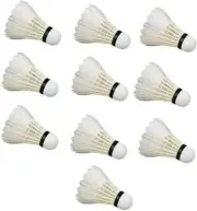 Badminton Shuttlecock Pro White Feather Badminton Shuttlecock Pack of 10 NAU