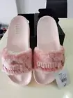PUMA X FENTY Pink Faux Fur SLIDES New 362266-04 women
