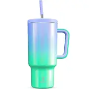 Meoky 40oz Tumbler with Handle Leak-proof Lid and Straw Insulated Coffee Mug ...