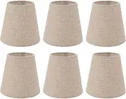 Joyzan Linen Fabric Lamp Clip Lampshade, Elegant Drum Lighting Fixtures Home Interior Elegant Accessory Decorative Candlestick Candle Bulbs