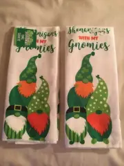 Spring towels shenanigans with my gnomies 2 pc set 15x25 in