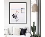 Wall Art – Pelican – Canvas Prints-Poster Prints (Canvas Framed - Natural Wood - Ready to Hang)