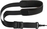 Saxophone Neck Strap, Soft Adjustable Sax Leather Padded for Alto Tenor Black-1