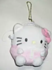 New JAPAN Sanrio Hello Kitty Plush Key Coin Pouch Bag Purse Mascot 3 1/2 Inches