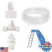 Pool Slide Water Tubing Kit, Spray Hose Kit/Parts for Inground Pool Slide, Sw