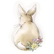 Easter Whimsy Bunny Shaped Paper Plates 21cm 8pk