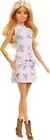 Barbie Fashionistas Doll #119 with Long Blonde Hair & Floral Pink Striped Dress