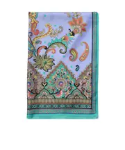 pattern silk scarf One size Blue