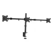 Triple Monitor Adjustable Desk Mount, Articulating Tri Stand, Holds 3 Black