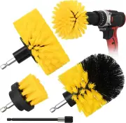 4Pcs Drill Brush Attachment Kit, Power Scrubber Cleaning Kit (Yellow)