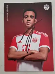 SUPERSTAR JAMAL MUSIALA SIGNED IN PERSON 4X6" BAYERN 2023/24 PROMO CARD SOCCER