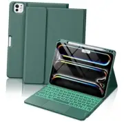 for iPad Pro 11-inch Case with Keyboard (M4) - Magnetic Wireless Pine Green