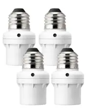 Dusk to Dawn Sensor Socket, Light Bulb Socket for Light Fixtures - 4 Pack