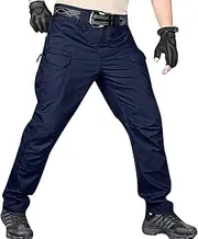 [Generic] Mens Cargo Pants Lightweight Outdoor Tactical Work Pants Hiking Pants with Multi Pockets Straight Combat Trousers
