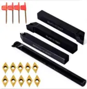 4pcs 12mm Lathe Turning Tool Holder Boring Bar + 10 DCMT070204 Carbide Inserts