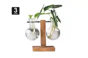 SpringUp Hanging Glass Vase Wooden Stand Hydroponics Container Pot Home Decor