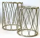 Luxury Nested Mirrored SideTables/ Nested coffee tables with Gold Bases (Pairs)