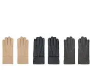 AUSTRALIAN SHEPHERD® Leather Fluffy Sheepskin Wool Stitching Gloves - Chestnut / XXL