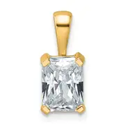 14k Yellow Gold 1 1/2 Ct. Lab Grown Diamond VS/SI+ G+ Radiant Four Prong Pendant