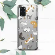 Cute Cats Animal Kitten Clear Case For Samsung Note 10 20 S20 S21 S22 S23 S24 FE