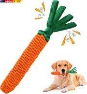 Dog Rope Toy, Tug of War Dog Toy, Cute Carrot Dog Toy with Crinkle Paper Tags, C