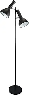 Verna Black Twin Light Mid Century Floor Lamp
