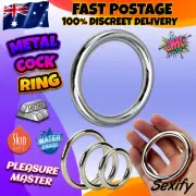 Metal Steel Cock Ring Penis Ball Delay Ejaculation Erection Aid Couples Sex Toy