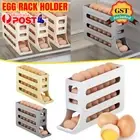 2/4-Tier Automatic Scrolling Egg Rack Holder Storage Box Container Refrigerator