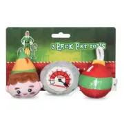 Elf: Holiday Plush Squeaker Buddy the Elf, Clausometer, and Ornament Ball Set -