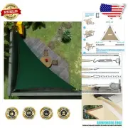 Elegant Green 12' x 12' x 17' Triangle Shade Sail - 95% UV Protection Guaranteed