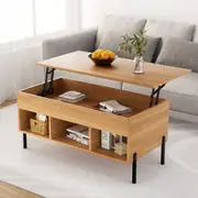 2-in-1 Artiss Coffee Table Lift-top Oak 100CM