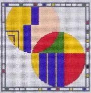 Danji /CH Designs Frank Lloyd Wright Coaster Handpainted Needlepoint Canvas 15