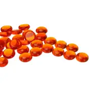Glass Beads,36pcs Glass Gemstone Transparent Orange Red 0.44lbs Glass Pebbles