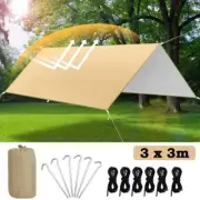 10FT Lightweight Waterproof RipStop Rain Fly Hammock Tarp Cover Tent Shelter 3M