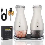 Gravity Electric Salt and Pepper Grinder Set,Adjustable Coarseness Automatic ...