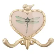Urban Dragonfly Wall Metal Hook Home Decor Key/Coat Hanger Pink/Gold 12cm