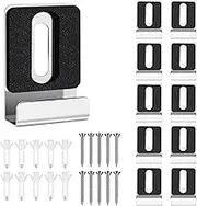 10 Pieces Metal Mirror Clips for Wall Mounting with Screws, Stainless Steel Mirror Holder Clips Hook, Heavy Duty Frameless Mirror Mounting Brackets Hanger Hanging Hardware (Single Hole)