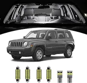 6pcs Patriot Interior LED Lights Kit Super Bright LED Map Dome Truck Light Bulbs for 2007-2017 Jeep Patriot all models