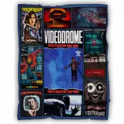 Videodrome Blanket, Videodrome Horror Movies Fleece, Sherpa Blanket