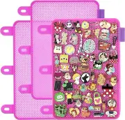 Enamel Pin Display Pages (3 PK) - Fits in 3-Ring Binder - Pink