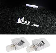 uunonaha 2 pcs LED Car Door Logo Lights Courtesy Projector Laser Welcome Light Ghost Shadow Puddle lamp Compatible with Forester Outback Legacy Car Accessories
