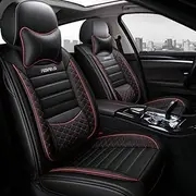 LEJOLI Car Seat Covers Suitable for Volkswagen AMAROK Jetta TIGUAN SANTANA Variant Lamando Lavida Vista Car Accessories Leather Seat Waterproof Black Red Luxury