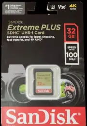 SanDisk 32GB Extreme Class10 UHS-I U3 SDHC Memory Card 100MB/s 4K Factory Sealed