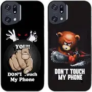 2 Pcs/Lot Bear You Don't Touch My Phone Printed TPU Soft Gel Silicone Back Phone Case Cover (Case for Oppo Find X5 Pro)