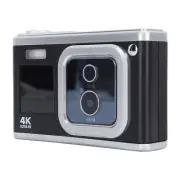 (Black)Digital Camera 4K HD Dual IPS Screen 50MP 30MP Dual Lens 16X Digital ZK