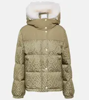 [Yves Salomon] Yves Salomon Logo shearling-trimmed down jacket AU 18 multicoloured