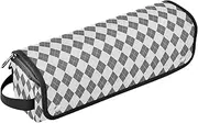 [sanluoli] Hair Tool Travel Bag with Iron Mat Double-Layer Travel Carrying Case Winter Argyle Grey Old Portable Organizer