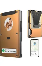 Men's Wallet with E-ink Screen Display, Build-in Find My Tracker Secure Wallets