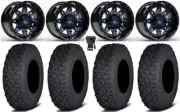 Fuel Lethal 14" Wheels Blue 30" Coyote Tires Polaris RZR Turbo S / RS1